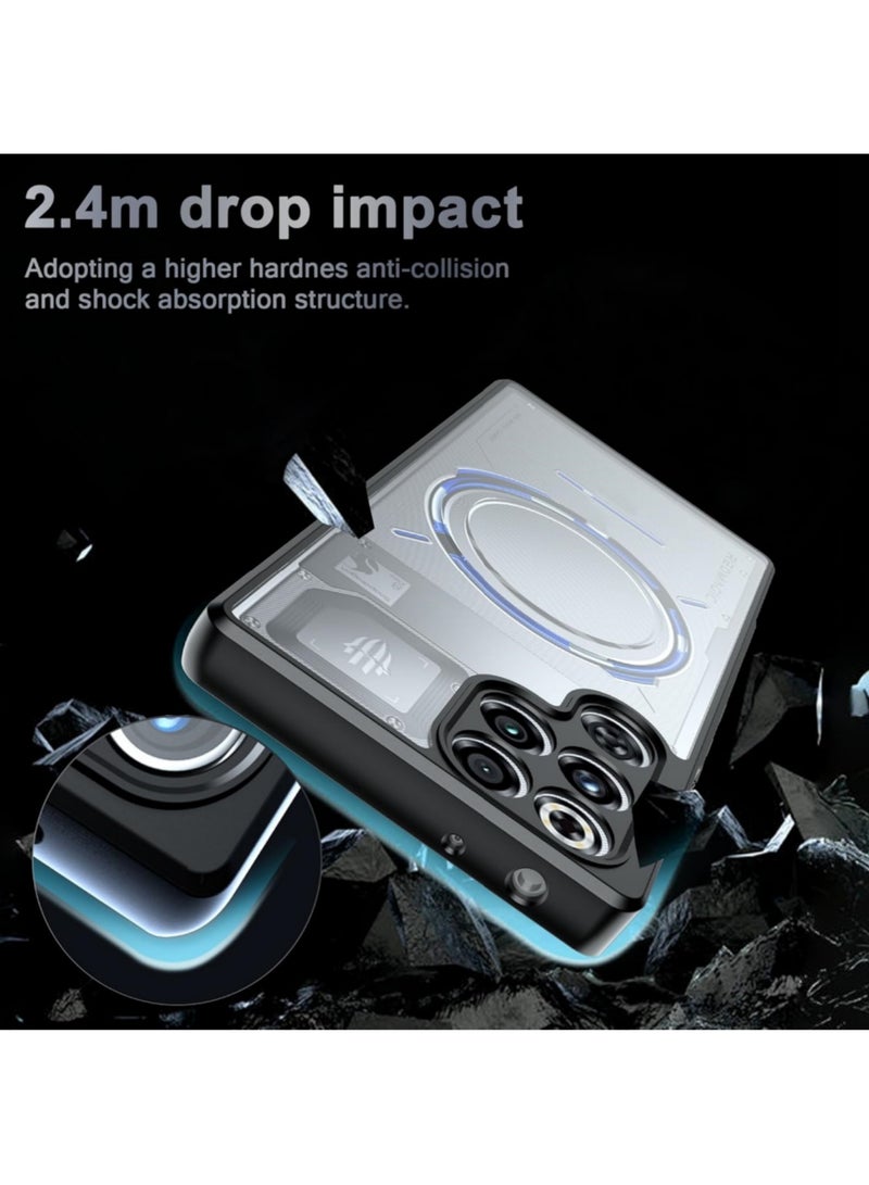 Adando for Nubia Red Magic 11 Pro / 11 Pro+ Case, TPU+PC Shookproof Protection Bumper Back Cover, Matte Clear Protective Casing, High Qualit, Scratch Resistant (Black) - Image 4