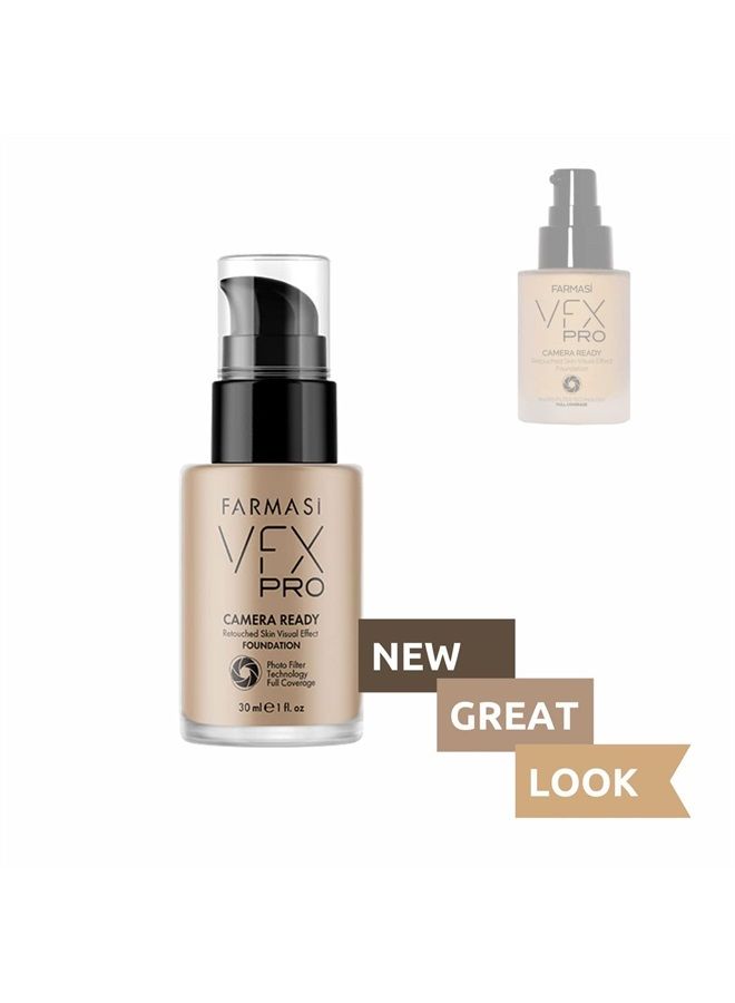 FARMASI Vfx Pro Foundation, Full Coverage Liquid Cream, Lightweight Long Lasting Coverage, Breathable Skin Moisturizer with Color True Matte Blending, Face Makeup, 1 fl. oz / 30 ml (Natural Beige) - Image 2