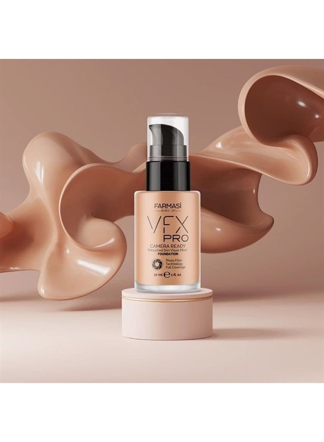 FARMASI Vfx Pro Foundation, Full Coverage Liquid Cream, Lightweight Long Lasting Coverage, Breathable Skin Moisturizer with Color True Matte Blending, Face Makeup, 1 fl. oz / 30 ml (Natural Beige) - Image 3