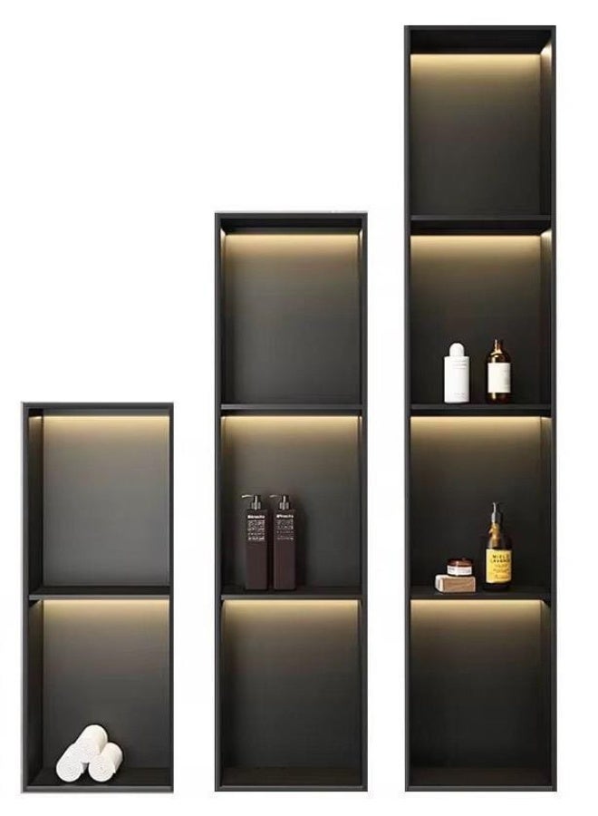 Black stainless steel  double, triple, and 4th layers rack for large, comfortable shower enclosures. - Image 3