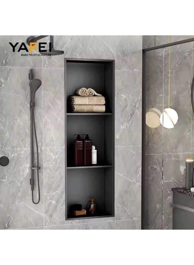 Black stainless steel  double, triple, and 4th layers rack for large, comfortable shower enclosures. - Image 4