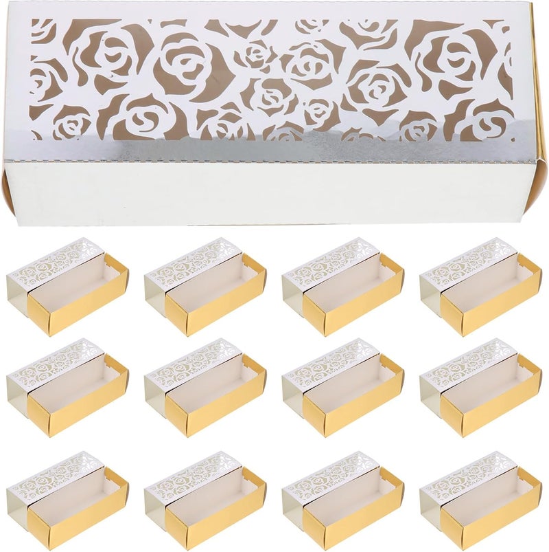 IDEANATEGRATE 50 Pcs Hollow-out Rose Pattern Candy Boxes Paper Boxes for Wedding Party Favors Romantic Small Present Storage Containers - Image 1