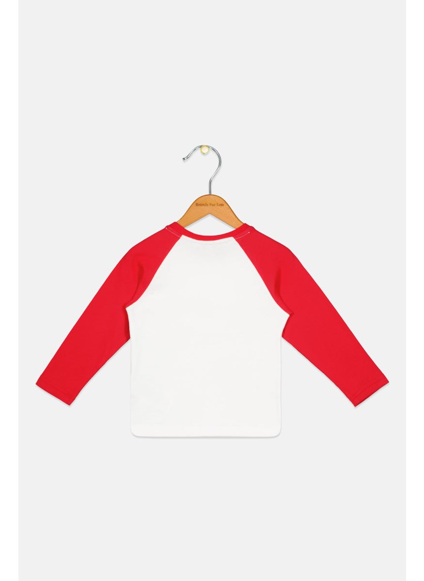 Chicco Toddlers Boy Graphic Print Long Sleeves Top, Red Combo  - Image 2
