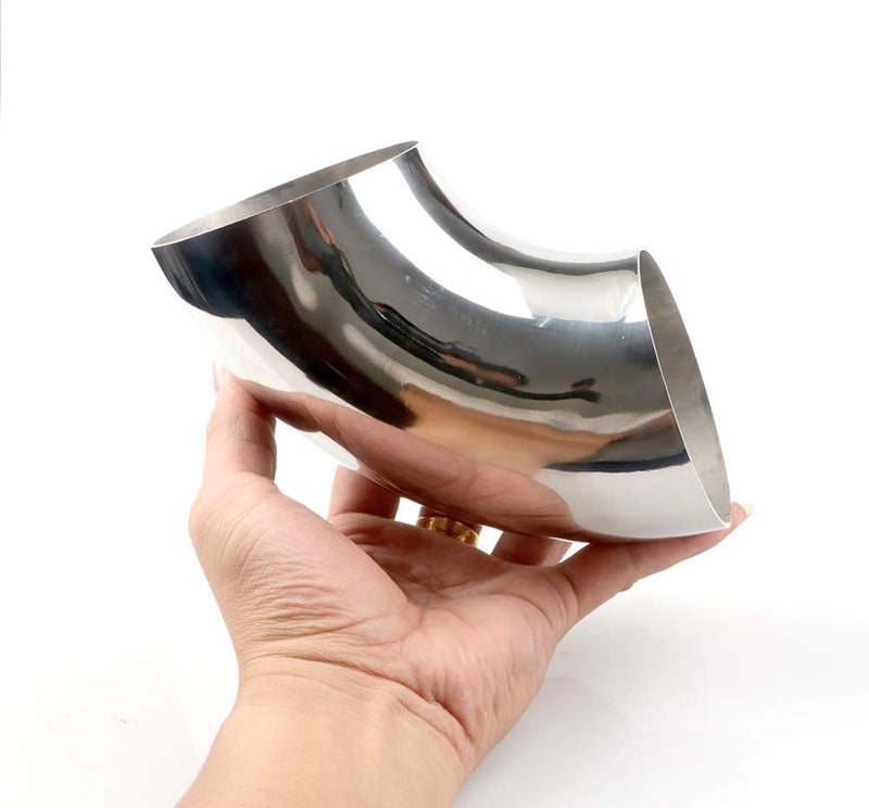 KOTVTM Stainless Steel Elbow 3.5" 90° Mandrel Bend Elbow-Thickness 16GA/.065" Wall - SS304 Stainless Elbow Suitable for Car Modified Exhaust Elbow Pipe, Stair Handrail,etc - Image 4