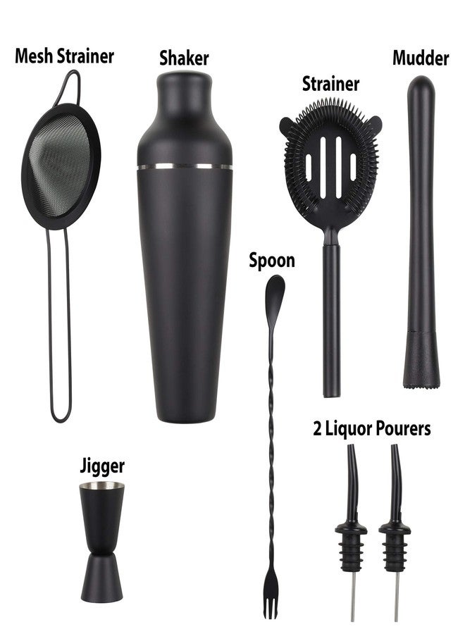 LEMONSODA 9-Piece Cocktail Shaker Bartender Kit with Stand, Boston Shaker, Mixing Spoon, Muddler, Measuring Jigger, Mesh and Regular Strainer, Liquor Pourers and More Professional Bar Tools - Image 2