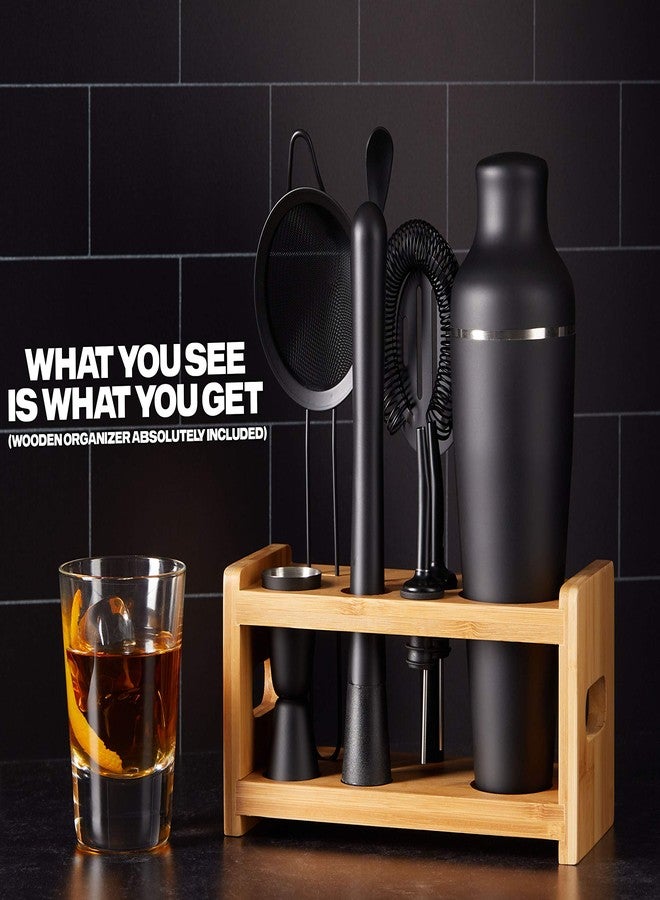 LEMONSODA 9-Piece Cocktail Shaker Bartender Kit with Stand, Boston Shaker, Mixing Spoon, Muddler, Measuring Jigger, Mesh and Regular Strainer, Liquor Pourers and More Professional Bar Tools - Image 3