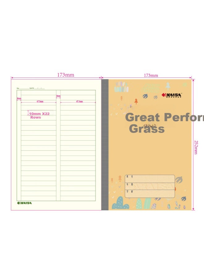 Kaisa Herbal Grid Arithmetic Math Exercise Book 18k 20 Pages Student Postgraduate Draft Paper Exam Calculation Exercise Book 10-pack Ksp-0037 - Image 2