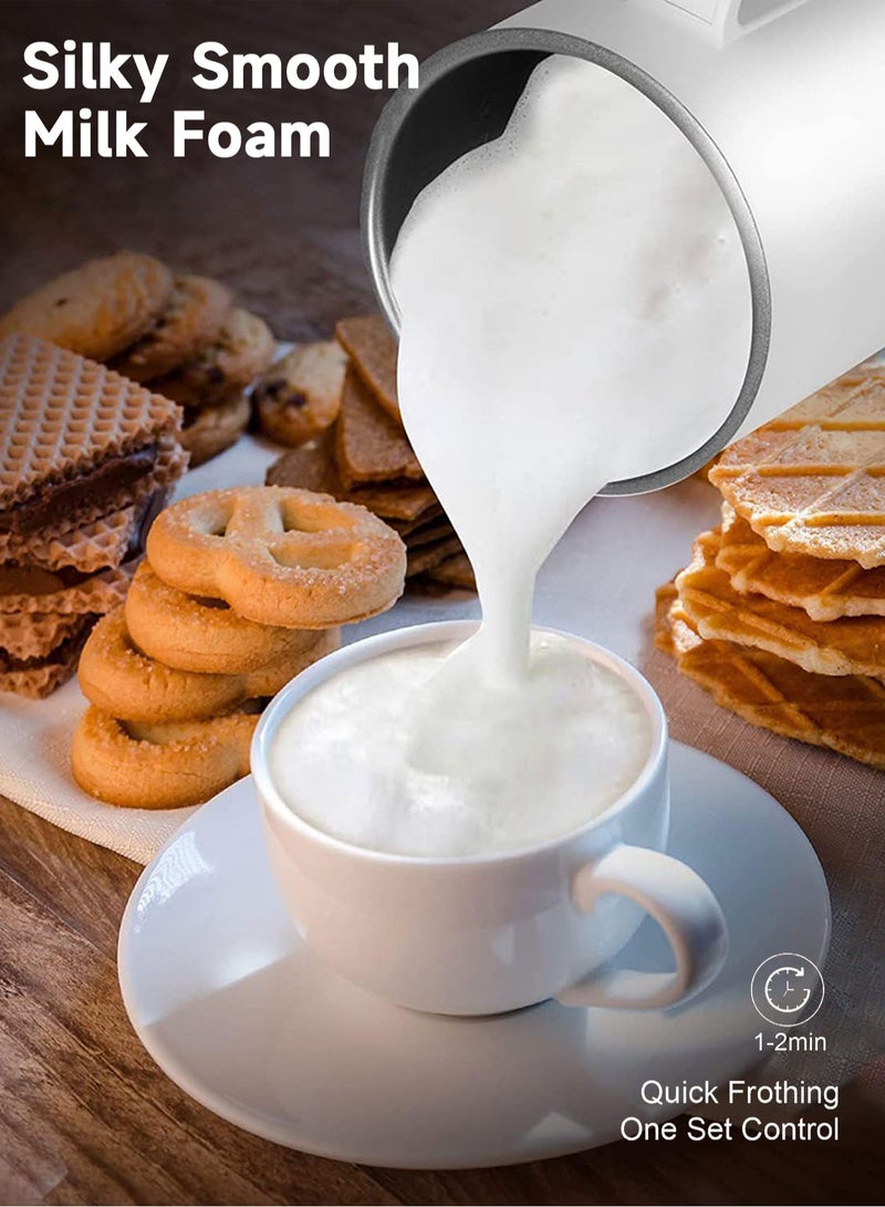 Brutelle Electric Milk Frother Steamer Milk Foamer 4 in 1 Multifunctional Hot Cold Milk Foam Maker 400W Automatic Quiet Milk Warmer Latte Cappuccinos Hot Chocolate - Image 2