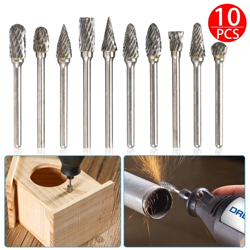 NEWTIMEGOODS Carbide Drill BitsBurs 6X235mm for Jewellery Making Dental Grinding Carving or Other Multi purpose Works Set of 10 Bits  - Image 2
