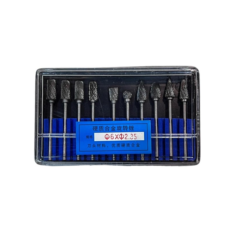 NEWTIMEGOODS Carbide Drill BitsBurs 6X235mm for Jewellery Making Dental Grinding Carving or Other Multi purpose Works Set of 10 Bits  - Image 1