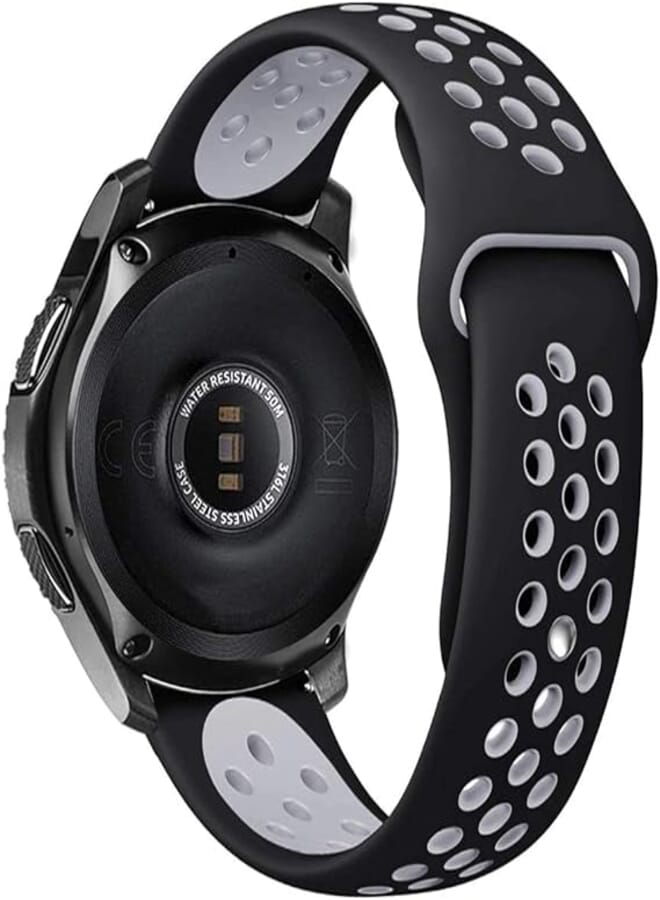 Bikson For Samsung Gear S3 / Galaxy Watch/Huawei GT2 / Fossil Breathable Sport Band Design with Air Holes and Quick Release Pin...