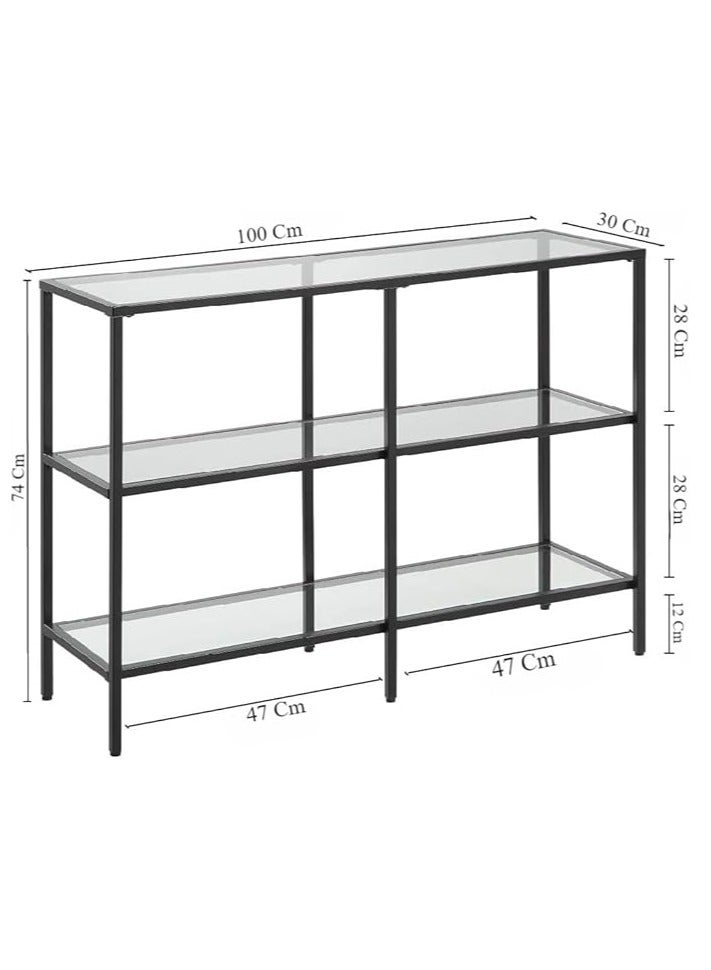 YINZUO Coffee and Console Table Glass and Metal Table Set – Console, Coffee, and Side Tables for Modern Living Spaces, Available Individually and Set - Image 2