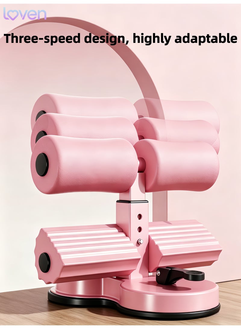 loven Sit Up Bar Foot Holder, Height Adjustable – Sit Up Assistance Device with 2 Strong Suction Cups – Essential Ab Workouts & Core Exercise Equipment for Home Workouts (Pink) - Image 5
