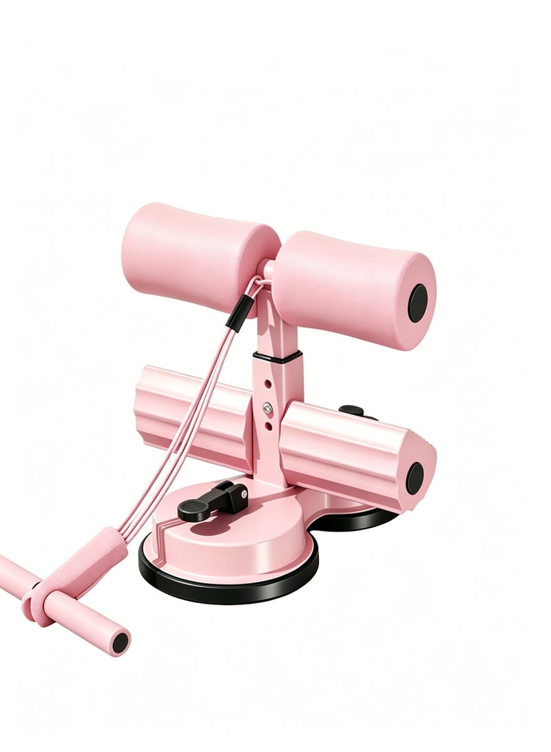 loven Sit Up Bar Foot Holder, Height Adjustable – Sit Up Assistance Device with 2 Strong Suction Cups – Essential Ab Workouts & Core Exercise Equipment for Home Workouts (Pink) - Image 1