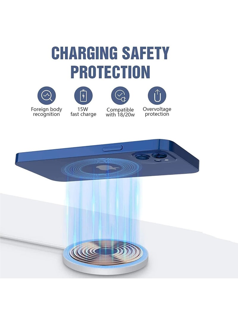 منتقي USB C Fast Charger, 15W Magnetic Wireless Charger Pad – PD Fast Charging USB-C Compatible with iPhone 15 14 13 12 Series, Samsung Galaxy, AirPods, Qi Devices – Slim Portable Charging Pad - Image 5