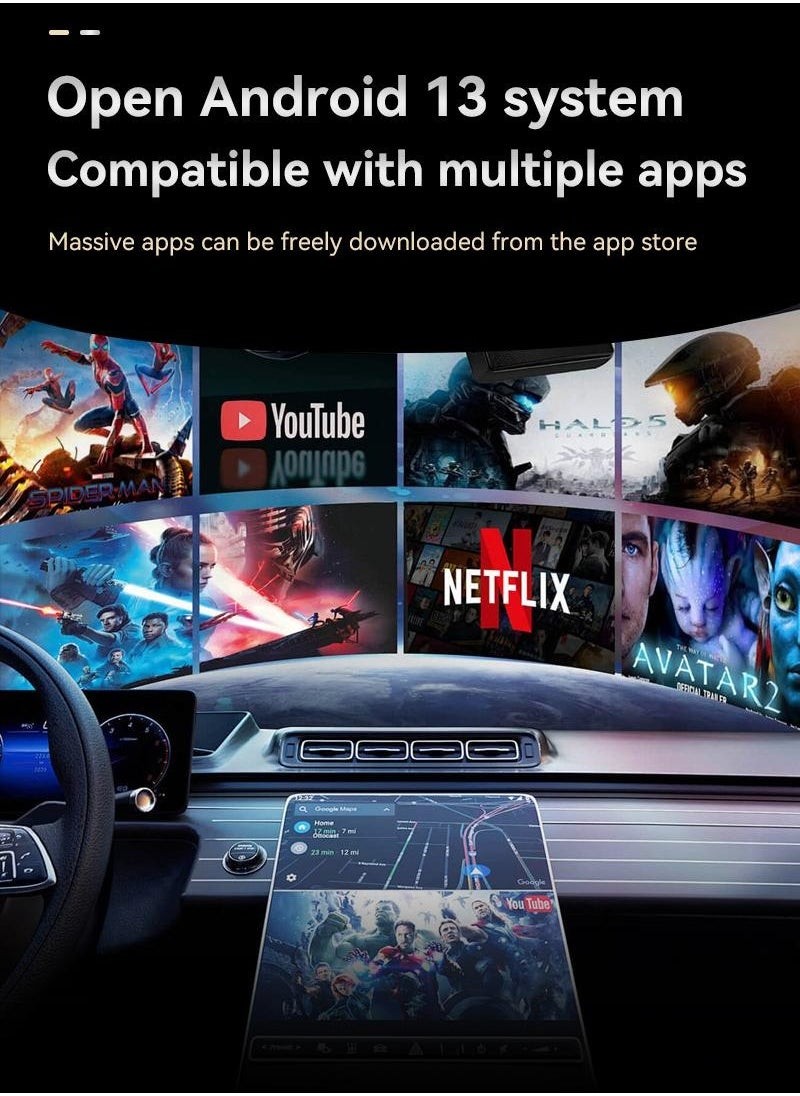 VICTGOAL - 4-in-1 Wireless CarPlay Adapter Support Netflix/YouTube/TF Card/USB, Android Auto Wireless & Carplay Wireless Adapter with USB-A and USB-C Cables, Wried to Wireless Stream to Your Car - Image 1