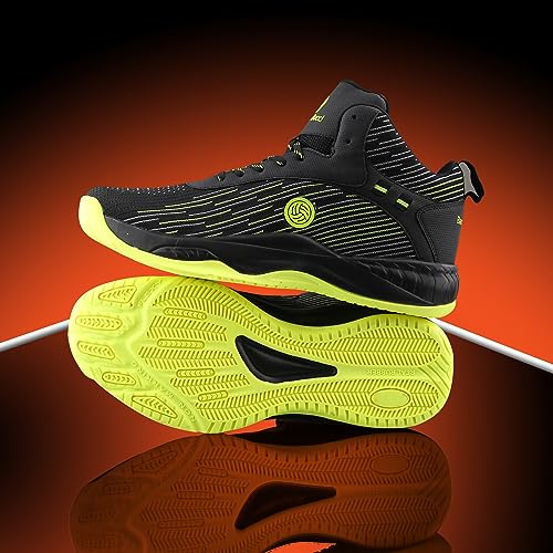 Bacca Bucci Men Weave X Basketball All Court High Top Shoes Basketball Shoes/Sneaker With Adaptive Cushioning & Breathable Upper -Black, Size Uk6 - Image 2