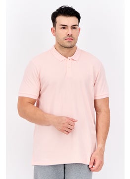 LEE Men Regular Fit Embroidered Logo Short Sleeves Polo, Light Pink  - Image 1