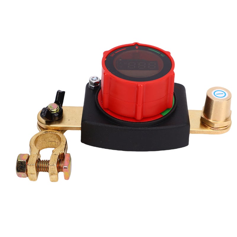 Top Post Battery Disconnect Switch with Voltmeter Master Isolator On Off Kill Power Cut Shut Rotatable for Marine Boat RV Car Truck Trailer - Image 3