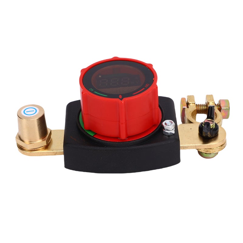 Top Post Battery Disconnect Switch with Voltmeter Master Isolator On Off Kill Power Cut Shut Rotatable for Marine Boat RV Car Truck Trailer - Image 2