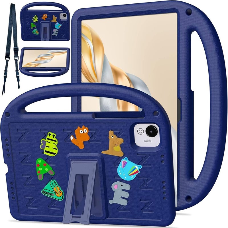 Vurtboly Kids Case Compatible with Honor Pad X9a 11.5inch 2025, Cute Full Body Protective Cover with Handle Stand, Lightweight Shockproof Cover with Shoulder Strap Kickstand for Honor Pad X9a (Blue) - Image 1