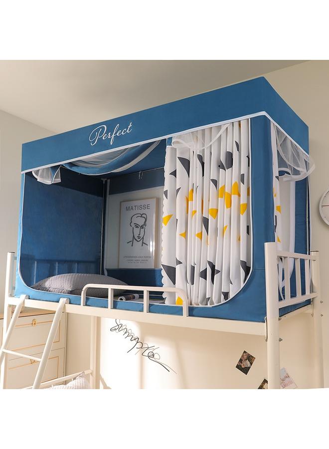 Bluejw New Student Dormitory Upper And Lower Lay Mosquito Net Shading Cloth Dust-proof Integrated Tent Cloth Sliding Curtain 0.9 Bed Curtain With Bracket  - Image 5