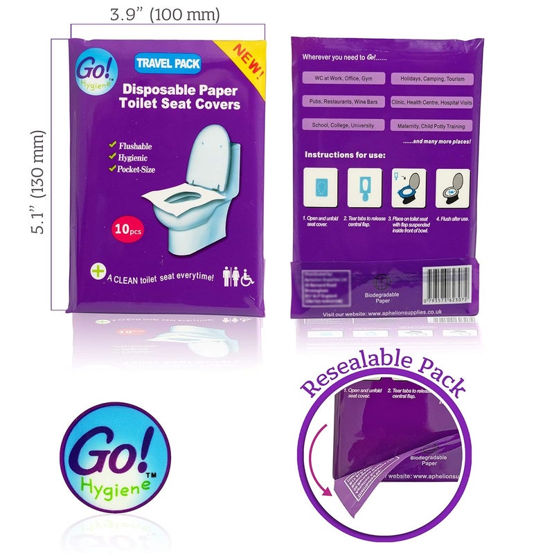 GoHygiene XL Travel Pack of 4 Packs (40-Count) + 1 Free Pack (10-Count) ! - Disposable Toilet Seat Covers - New! - Image 4