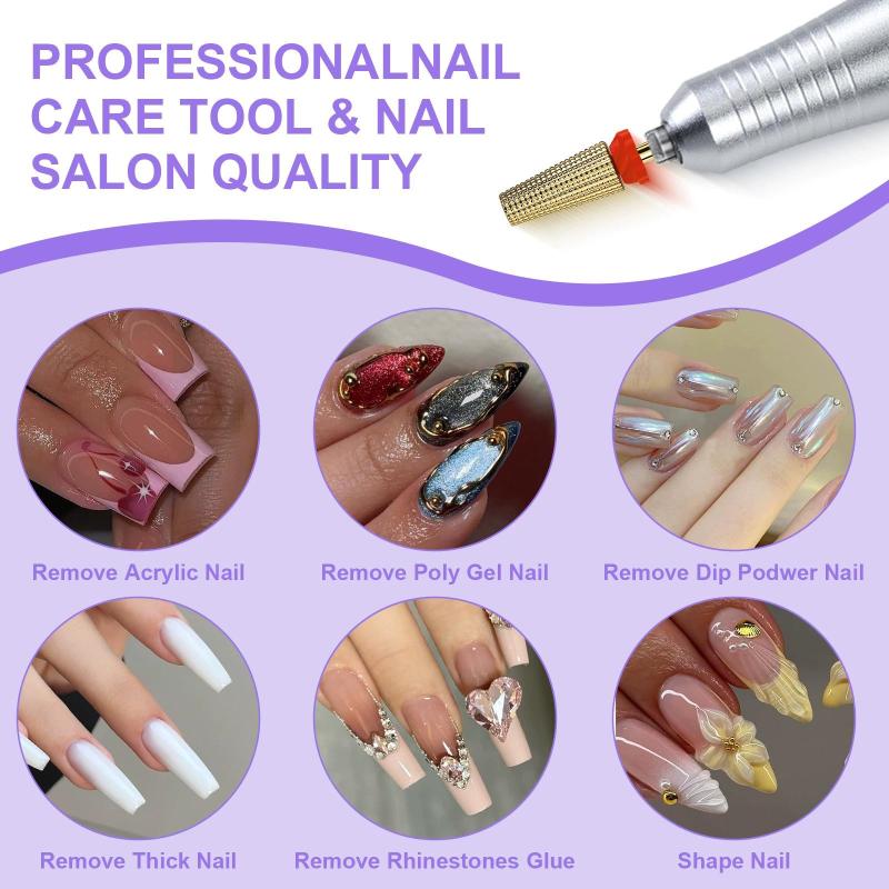 5-In-1 Nail Drill Bit Green Tungsten Steel Quick Gel Polish Removal Nail Grinding Head - Efficient Manicure Pedicure Tool for Professional Nail Art & At-Home Nail Care - Image 3