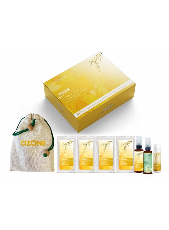 Ozone Ozone Acne Healing Facial Treatment Kit - for Oily Skin, Acne, Pimples, Natural Glow. Enriched with 100% Natural Ingredients Like Aloe Vera, Lemon, Cucumber & Turmeric. (Paraben & Sulphate Free) 