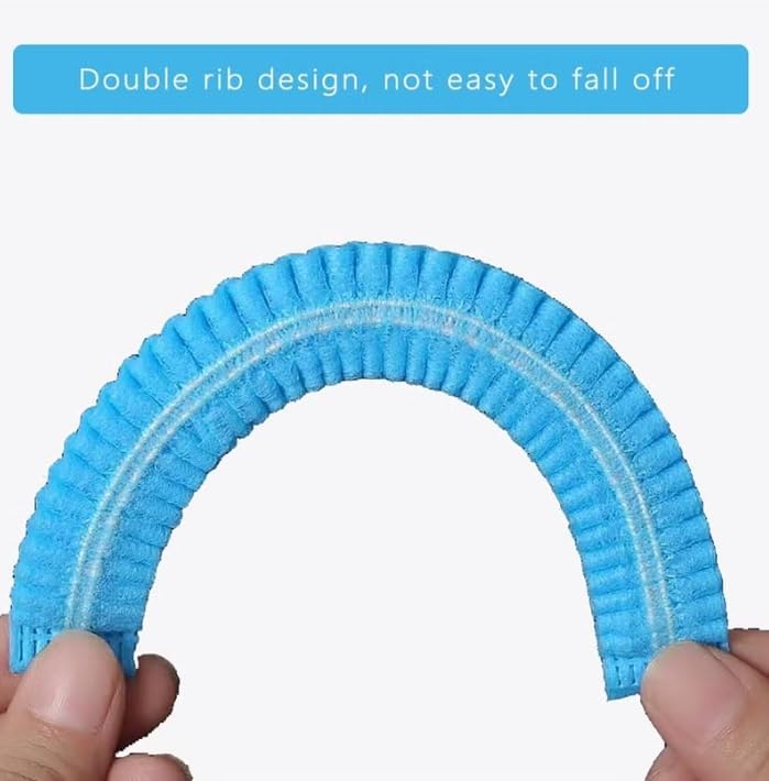 YASHFEEN 200-Piece Disposable Surgical Caps, Hair Net Elastic Dust Cap for Food Service Kitchen Head Cover (Blue) - Image 4