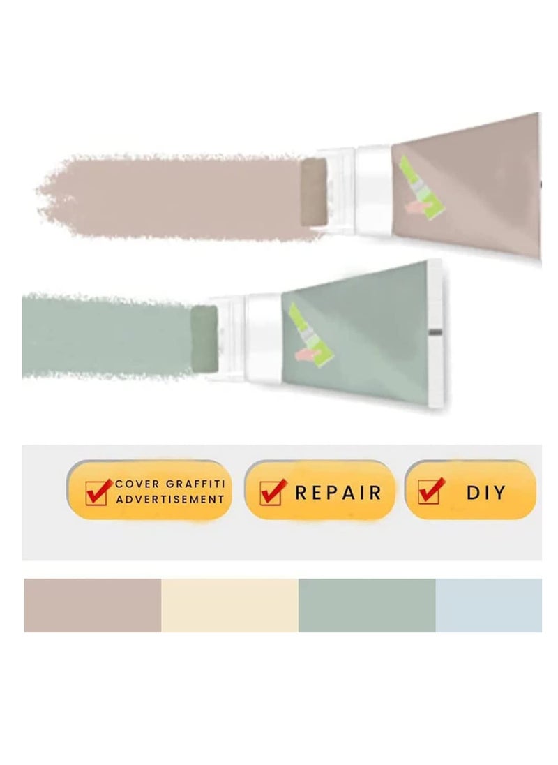SYOSI - 2 PCS Small Rolling Brush Wall Latex Paint 2 in 1 Design 100g Wall Paint Repair Wall Paste Environmentally Friendly Graffiti Paint for Easy DIY Repair and Renovation  for Wall Pink - Image 1