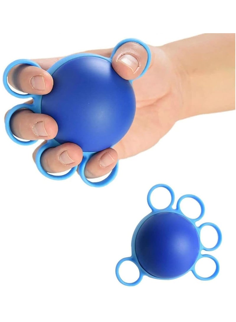 HW Hand Strengthener, Grip Strengthener & Forearm Exerciser for Arthritis, Carpal Tunnel, Guitar, Rock Climbing, Stress Reduction - Blue Silicone Ball - Image 1