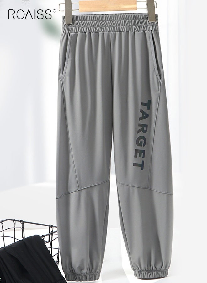 رويس بنطلون سريع الجفاف للجنسين مع جيبين جانبيين، بنطلون رياضي خفيف الوزن للأولاد والبنات، بنطلون رياضي مريح مع حزام خصر مطاطي وأساور عند الكاحل، بنطلون رياضي أنيق واقي من الشمس - Image 2