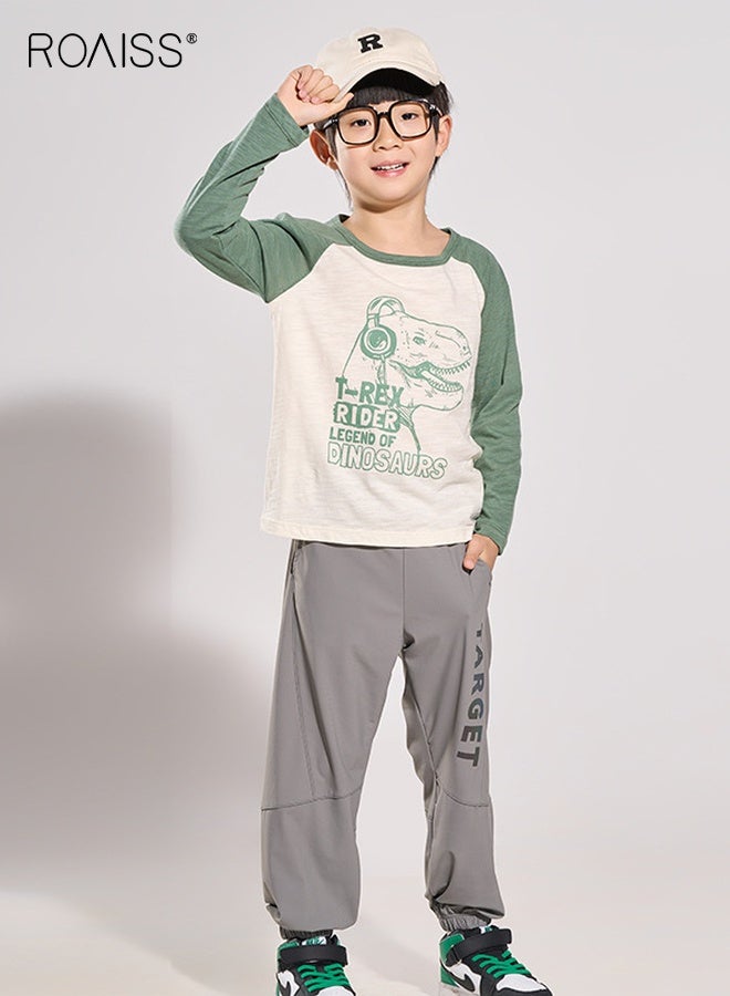 رويس بنطلون سريع الجفاف للجنسين مع جيبين جانبيين، بنطلون رياضي خفيف الوزن للأولاد والبنات، بنطلون رياضي مريح مع حزام خصر مطاطي وأساور عند الكاحل، بنطلون رياضي أنيق واقي من الشمس - Image 4