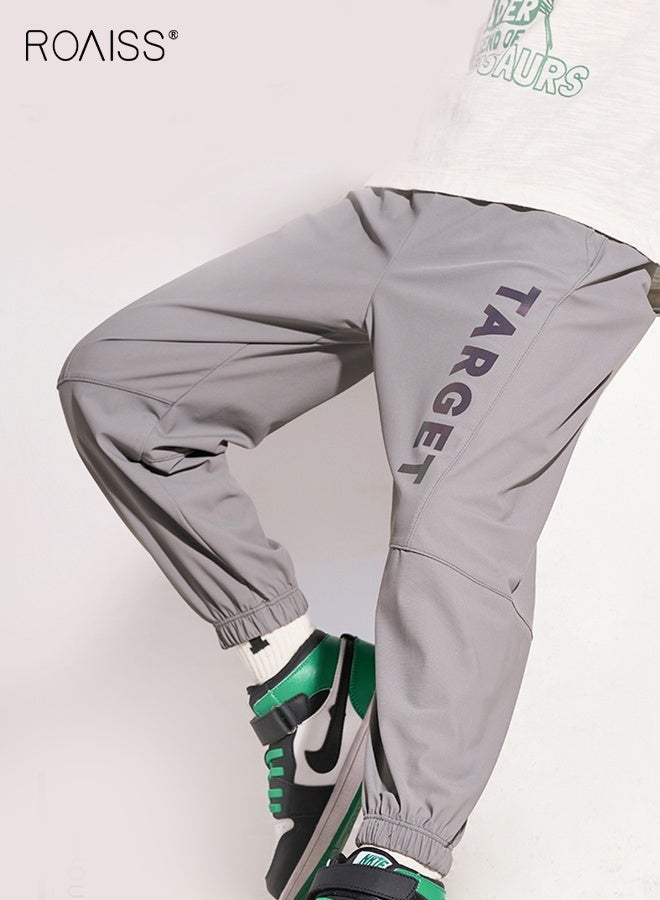 roaiss Unisex Quick Dry Pants with 2 Side Pockets, Lightweight Jogger Pants for Boys and Girls, Comfortable Athletic Pants with Elastic Waistband and Ankle Cuffs, Stylish Sun-protective Sweatpants - Image 1