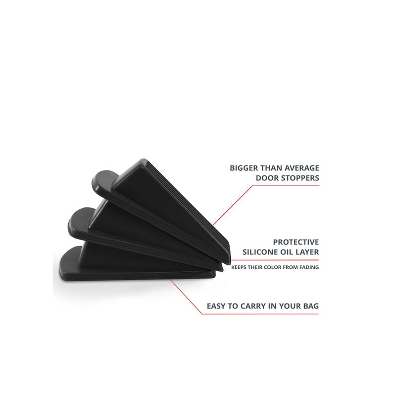 Zikra Door Stopper Set Pack of 4 Large Door Stopper Wedge Multi Surface Design to Sliding or Marking Floors Blocker for Hotel Home or Office - Image 2