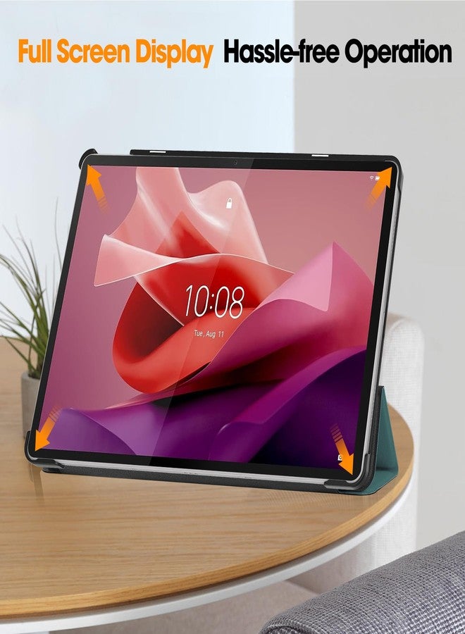 Gylint جراب Gylint لجهاز Lenovo Tab P12 Pro (الجيل الثاني) 12.7 بوصة 2024، جراب قابل للطي فائق النحافة من الجلد الصناعي الذكي مع حامل لجهاز Lenovo Tab P12 Pro (الجيل الثاني) / P12 / Xiaomi Pad Pro 12.7 بوصة، أخضر - Image 4