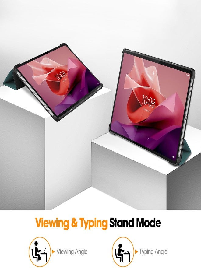 Gylint جراب Gylint لجهاز Lenovo Tab P12 Pro (الجيل الثاني) 12.7 بوصة 2024، جراب قابل للطي فائق النحافة من الجلد الصناعي الذكي مع حامل لجهاز Lenovo Tab P12 Pro (الجيل الثاني) / P12 / Xiaomi Pad Pro 12.7 بوصة، أخضر - Image 3