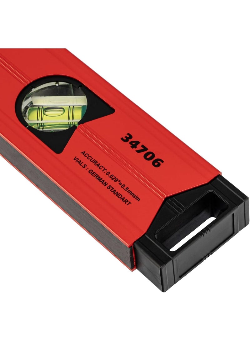 إم تي إكس مقياس المستوى المغناطيسي من الألومنيوم MTX، مطحون، 3 فتحات (مرآة واحدة)، مقوى (600 مم) - Image 2