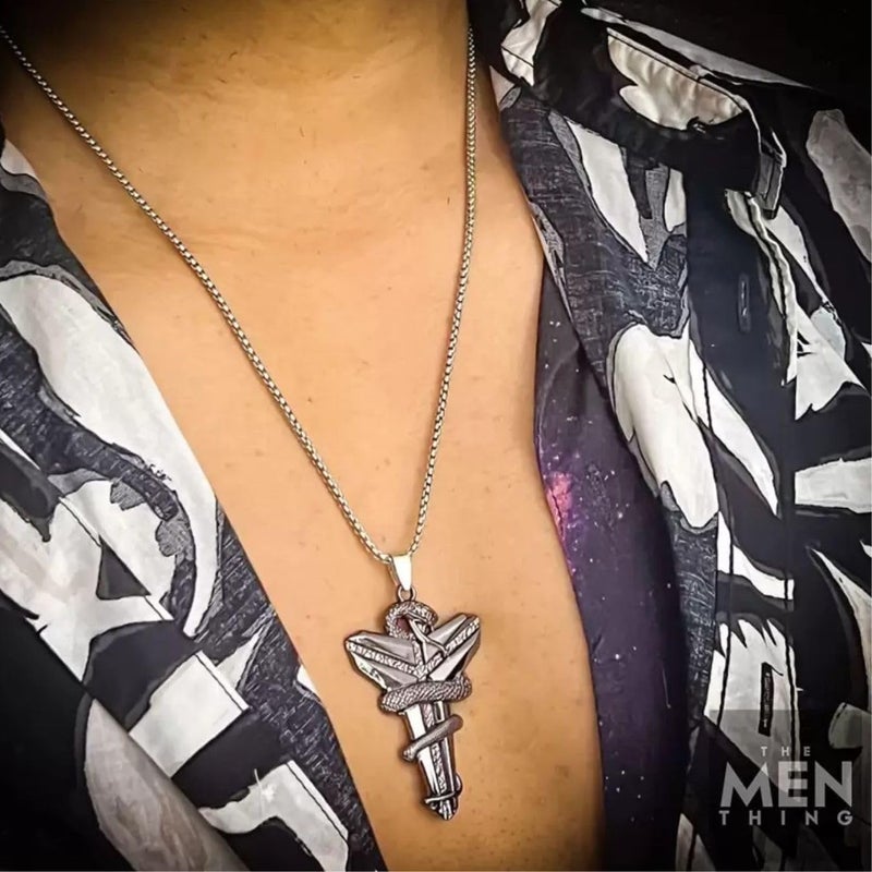 ringzinnie Silver Plated Pendant Necklace for Boys/Men - Stainless Steel Chain for Fashion & Gift - Image 2
