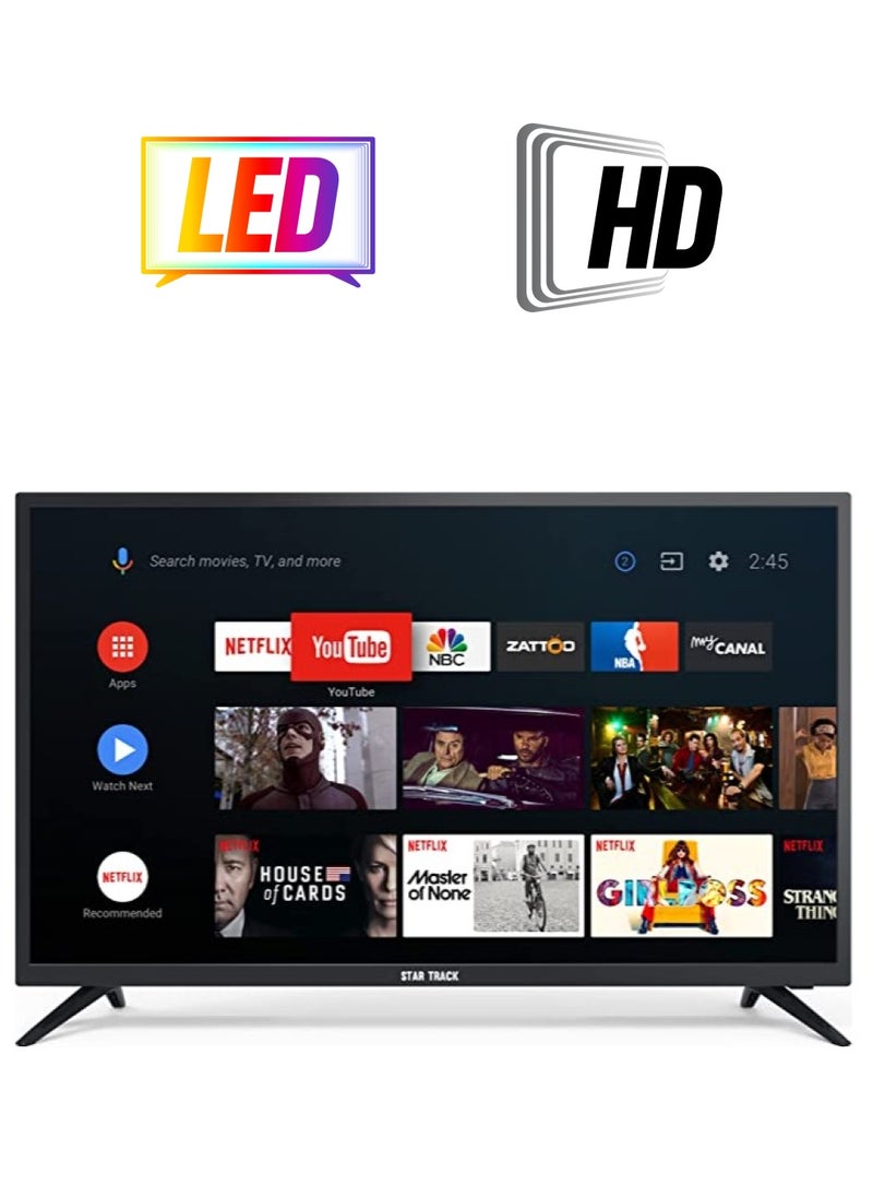 STAR TRACK 32" Smart TV | Android 14, HD Ready, Netflix, YouTube, Miracast, Bezel less, Satellite receiver, STAR TRACK  - Image 1