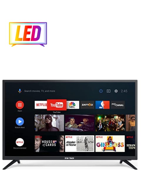 STAR TRACK 32" Smart TV | Android 14, HD Ready, Netflix, YouTube, Miracast, Bezel less, Satellite receiver, STAR TRACK