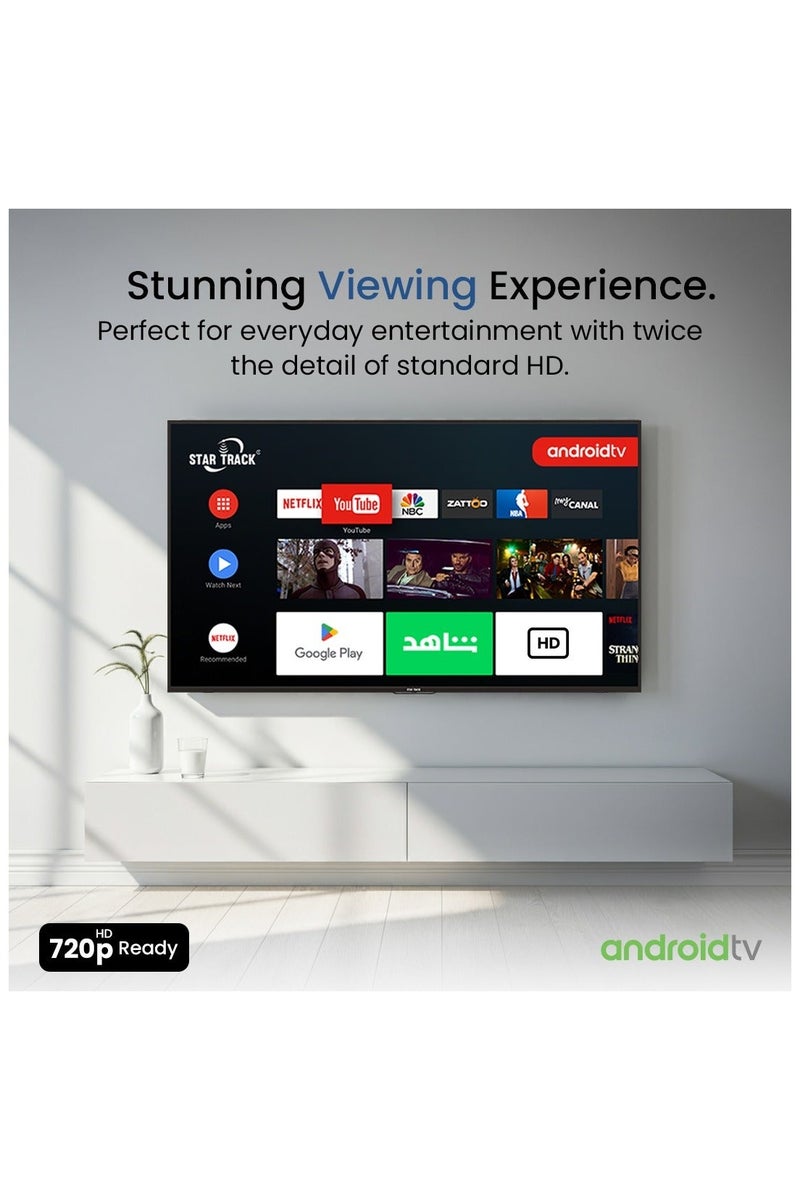 STAR TRACK 32" Smart TV | Android 14, HD Ready, Netflix, YouTube, Miracast, Bezel less, Satellite receiver, STAR TRACK - Image 5
