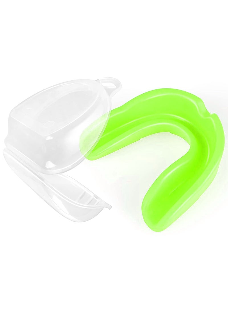 Generic Silicone Mouth Guard Teeth Protection with Box for Various Sports, Green  - Image 1