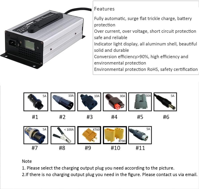 ZCBYBT 1200W High Power Battery Charger with LED Display - Image 4