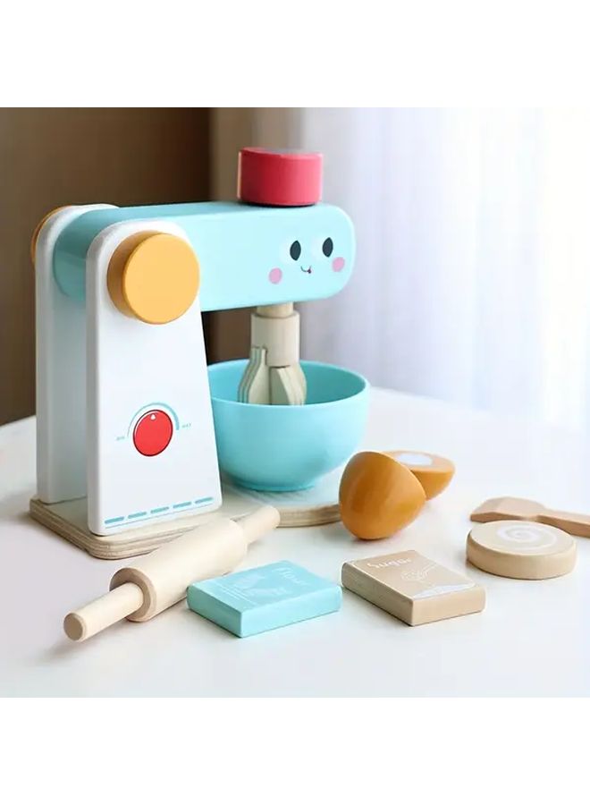 Recycled Wood Coffee Machine Kitchen Playset With Press Mix Lever Toy Food - Image 1