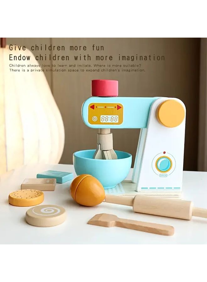 Recycled Wood Coffee Machine Kitchen Playset With Press Mix Lever Toy Food - Image 2