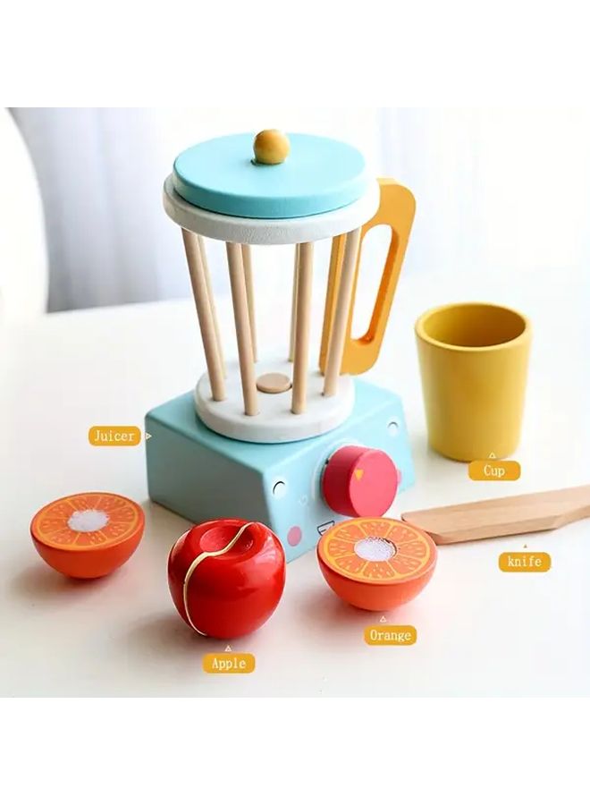 Recycled Wood Coffee Machine Kitchen Playset With Press Mix Lever Toy Food - Image 5