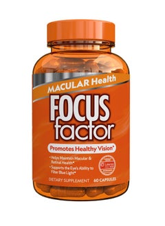 Focus Factor Focus Factor Macular Health Formula (60 Count) - Eye Vitamins for Macular Support - Lutein and Zeaxanthin Supplement with Folate, Vitamin B12, Vitamin C, Vitamin E, Lutemax 2020® - Eye Health Support  - Image 1