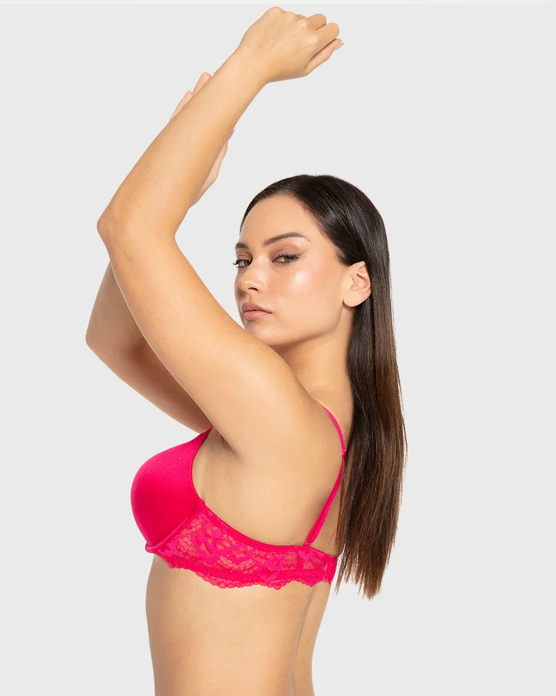 Isla & Evie Isla & Evie Bright Rose Double Push-Up Plunge Bra